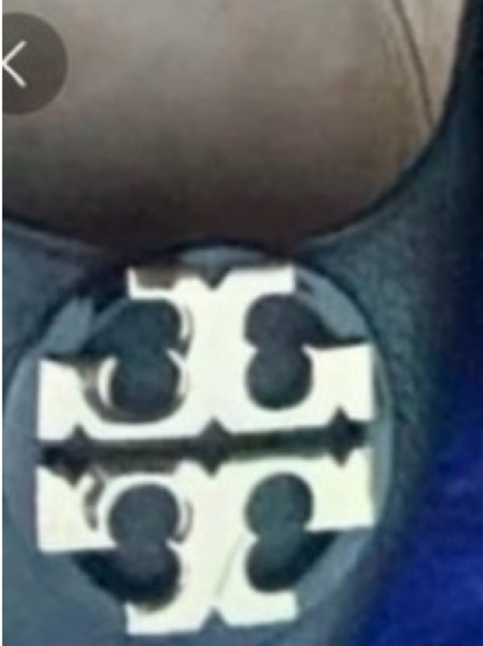 Tory Burch Black Leather Logo Round Accent with Gold Emblem